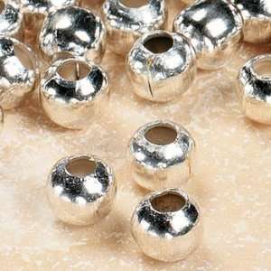  Silvertone Metal Round Beads   4mm   Beading & Beads Arts 