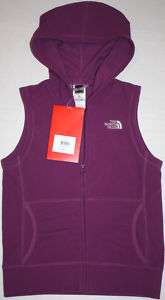 NWT Girls NORTH FACE Marlie Purple Hooded Vest Size M  