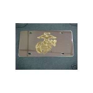  US MARINES LICENSE PLATE TAG STAINLESS STEEL POLISH TO A 