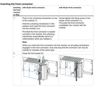 Inserting the front connector