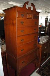 Antique, Beautiful Queen Anne Style, Maple Highboy Chest, Dresser 