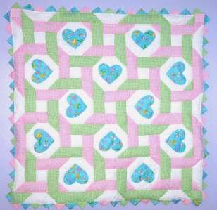 Hearts Intertwined Flowers Baby Quilt Kit* w/ Pattern  