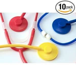  Disposable Stethoscope, Red, Latex Free, 10 pack Health 