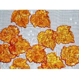  Sheer Orange Maple Leaves Beads 25mm Arts, Crafts 