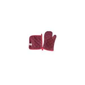   Heat Protection Oven Mitt Set (Indian Red Checkered)