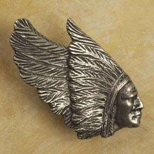  Indian Chief Pewter Cabinet Knob/Pull