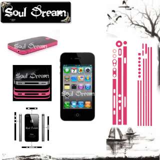 PINK COLOR SIDE BUMPER INSULATION STICKER FOR IPHONE 4  