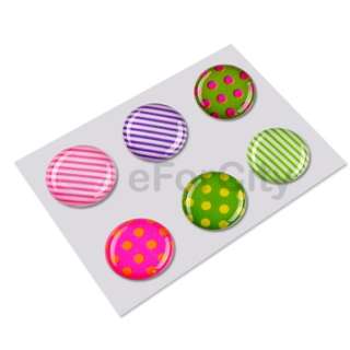 6pcs Dot/Strip Home Button Sticker Accessory For iPhone 1 3 3GS 4 G 4S 