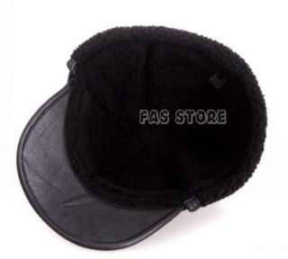 mens 100% sheep leather winter warm Cap/hat *S,M,L,XL  