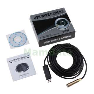 10M Waterproof USB Borescope Endoscope 4 LED Inspection Tube Snake 