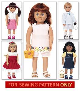 SEWING PATTERN MAKES DOLL CLOTHES FITS AMERICAN GIRL MOLLY~MCKENNA 