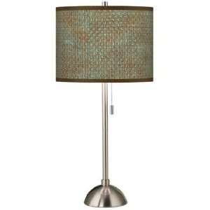  Interweave Patina Pattern Contemporary Table Lamp