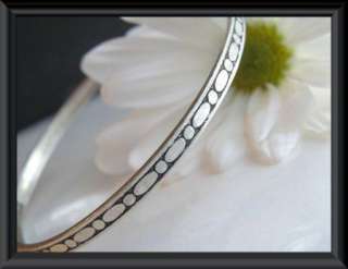 Vintage Sterling Silver Circle Design Bangle Bracelet  