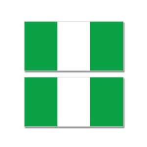 Nigeria Country Flag   Sheet of 2   Window Bumper Stickers