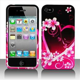 Apple iPhone 4S Sprint Verizon AT&T Purple Love Hard Case Cover 