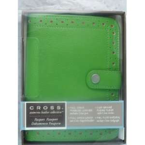 Cross Elite Full grain Pebbled Green Italian Leather Passport Wallet