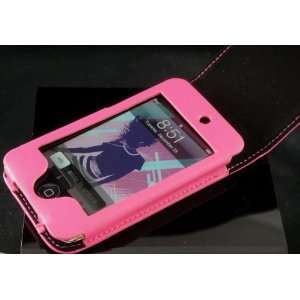   PINK Veritical Leather Case for Apple iTouch 2G/3G + Screen Protector