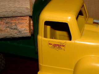 1950s GIANT ALL AMERICAN TOY LOG TRUCK SET HUGE 42 INCHES  