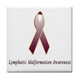  Lymphatic Malformation Awareness Ribbon Tile Trivet 