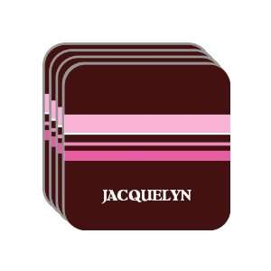 Personal Name Gift   JACQUELYN Set of 4 Mini Mousepad Coasters (pink 