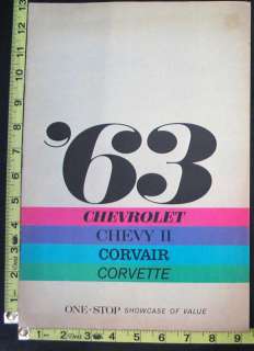  an original 1963 chevrolet full line sales brochure it includes cars 