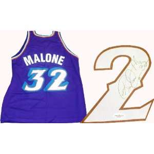  Karl Malone Autographed Utah Jazz Jersey (James Spence 
