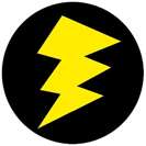 LIGHTNING BOLT pin button rod storm punk emo electric  