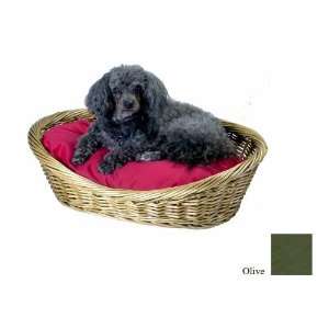  Snoozer Wicker Dog Basket and Bed, Small, Olive Pet 
