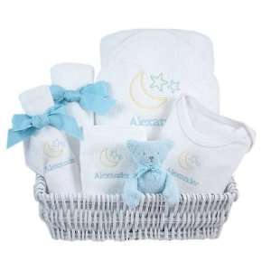  blue lullaby   personalized luxury layette basket Baby