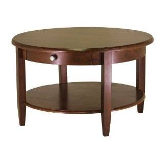 Winsome Wood Half Moon 1 Drawer Hall Table, Antique Walnut  