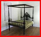 Antique Victorian Colonial 4 6 Four Poster Double Bed (c.1860 1880)