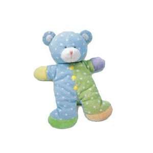  Russ Baby Jiggles 11 Flat Bodied Bear Rattle (Blue/Green 