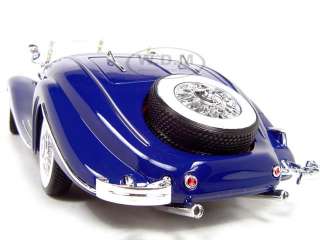 Brand new 118 scale diecast model of 1936 Mercedes 500K Roadster Blue 