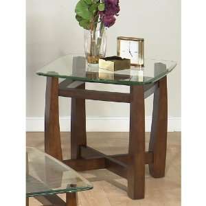  Jofran 185 Series Square Glass Top End Table in Mendocino 