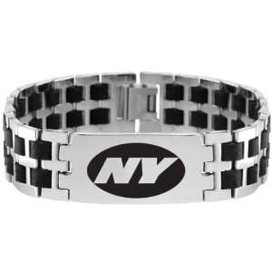   Steel & Rubber NFL Football New York Jets Logo ID Bracelet 8 Jewelry