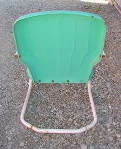 Vintage Metal Lawn Chair With Shell Back  
