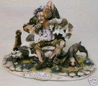 Old Man with Dogs Capodimonte Laurenz Collectn Figurine  
