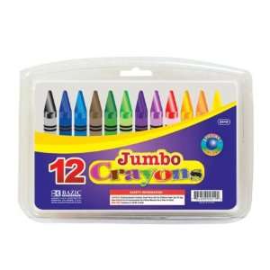  BAZIC 12 Color Premium Quality Jumbo Crayon Case Pack 72 