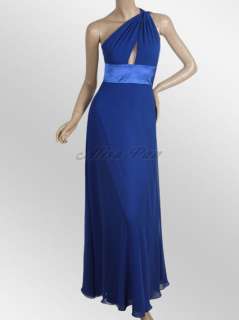 Blues Keyhole Open Back Empire Line Ribbon Formal Prom Gowns 09416 US 