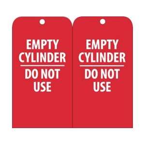 RPT35  Tags, Empty Cylinder Do Not Use, 6 x 3, Unrippable Vinyl, 25 