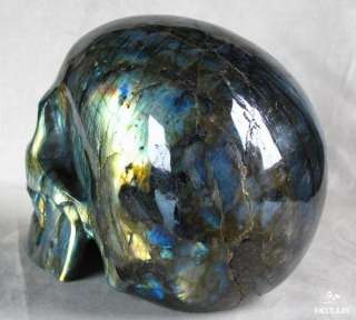 Huge 5.0 Flash Labradorite Carved Crystal Skull, Healing  