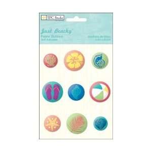 Paper Company Just Beachy Self Adhesive Fabric Buttons ; 3 