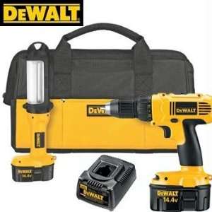  HEAVY DUTY 14.4V COMPACT DRILL AND FLUORESCENT LIGHT KIT 