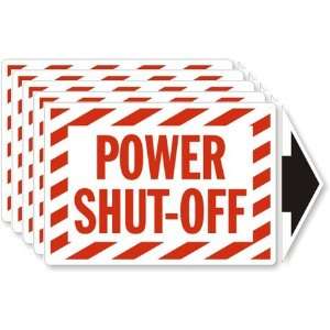  Power Shut Off (with arrow) Laminated Vinyl, 5 x 3.5 