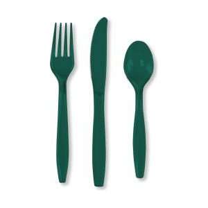    Heavy Duty Plastic Spoons, Hunter Green