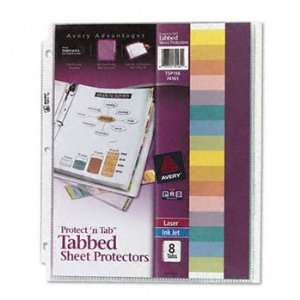   Tab Top Load Clear Sheet Protectors w/Eight Tabs, Letter Camera