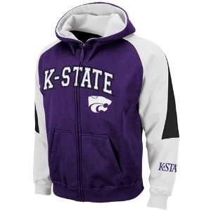 Kansas State Wildcats Purple White Playmaker Full Zip Hoodie 