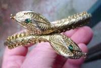 Vintage Goldtone Snake Clamper Bracelet  