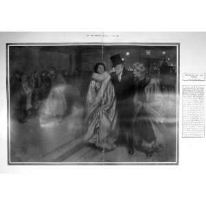  1908 FRED LEIST NIGHT SCENE THAMES EMBANKMENT LONDON