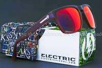 Authentic ELECTRIC KNOXVILLE Sunglasses Red Plasma Chrome Wayfarer 